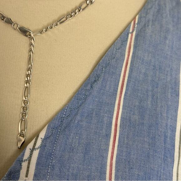 Vintage Oversized Striped Button Shirt Short Sleeve Baseball Style Sporty - Picture 6 of 8